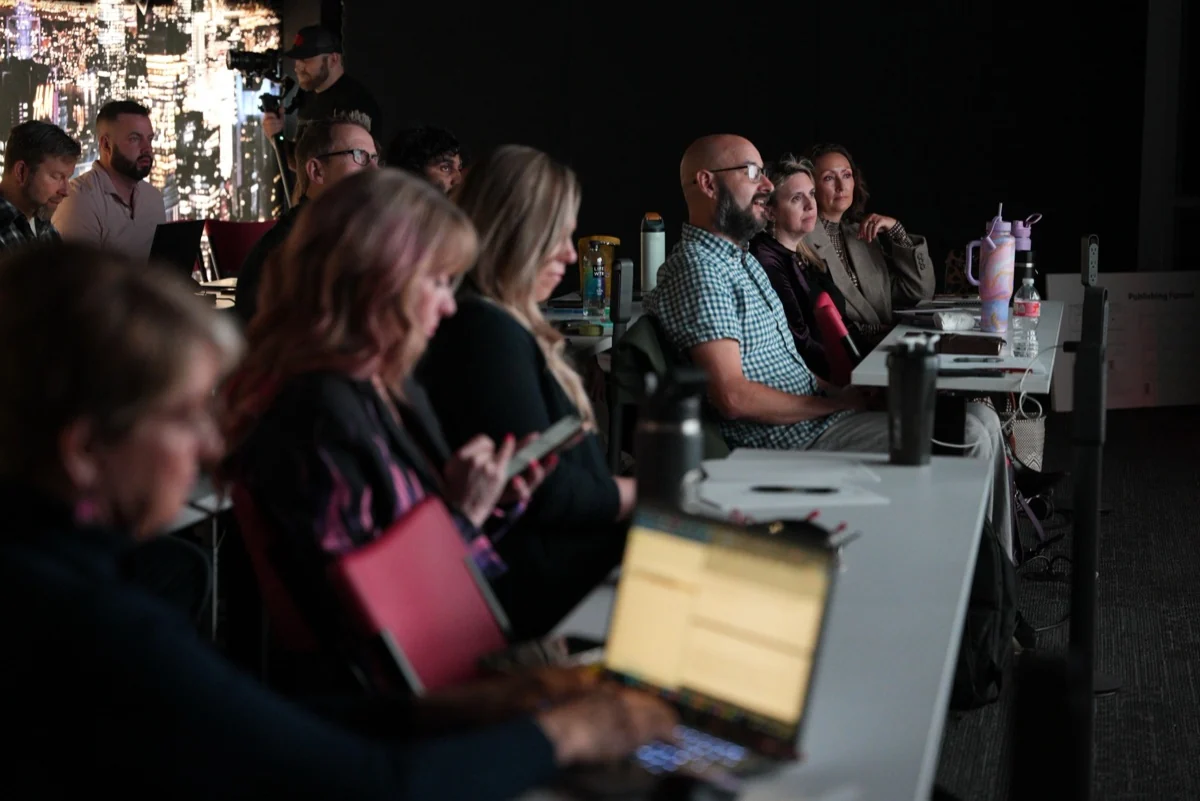 Engaged attendees at a studio event