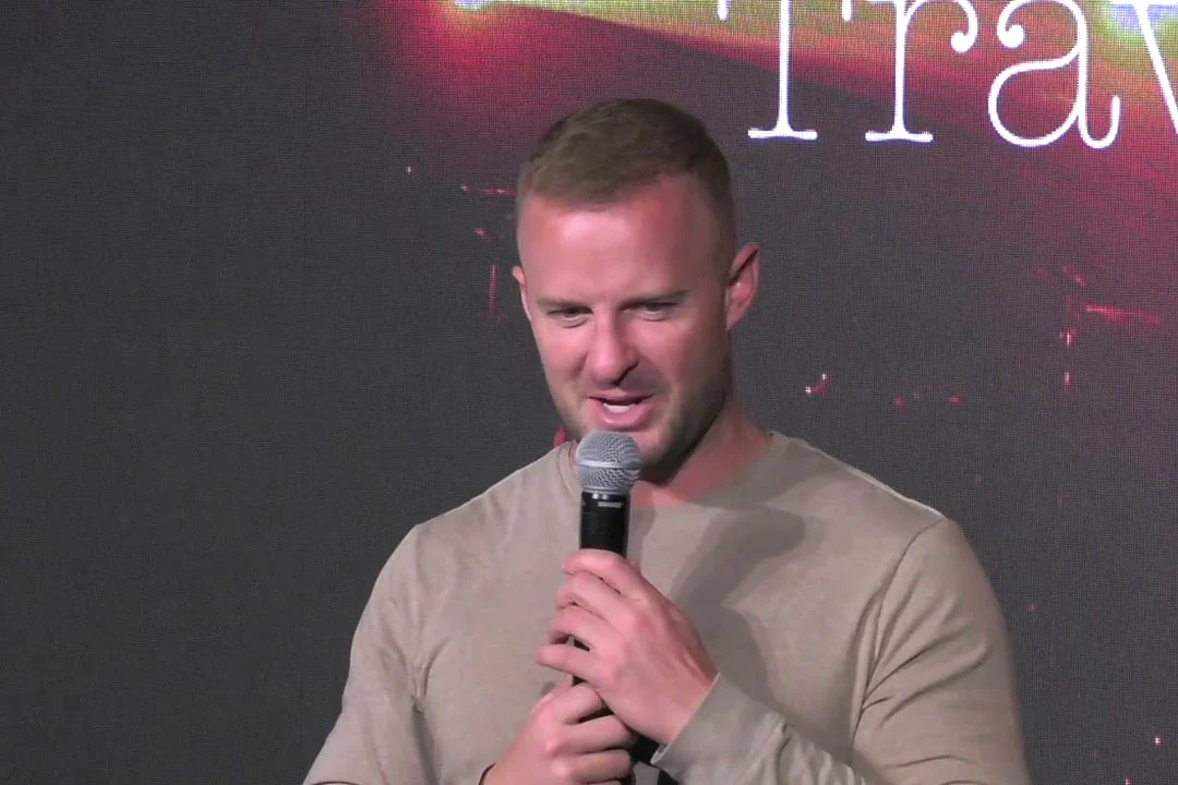 Travis Chambers on stage at the studio