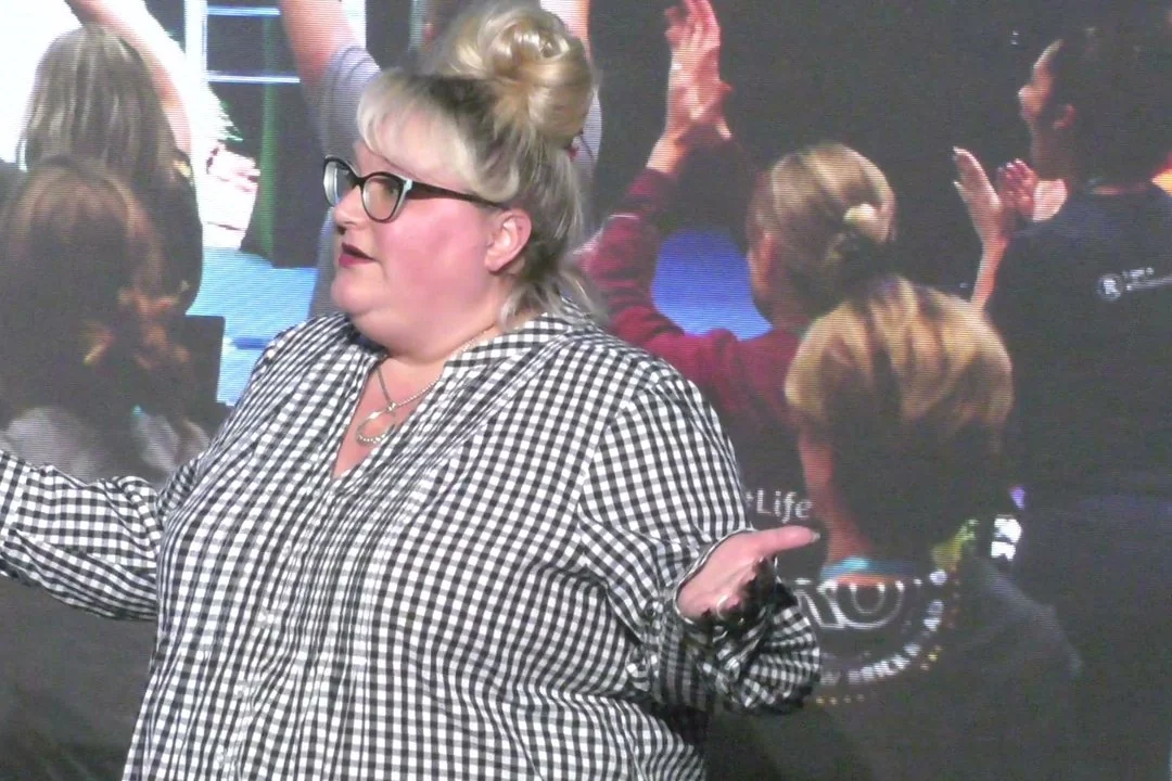 Stacey Martino on stage at the studio