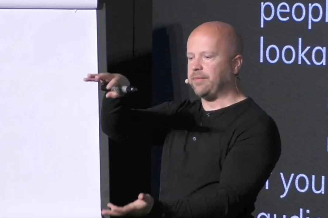 John Parkes on stage at the studio
