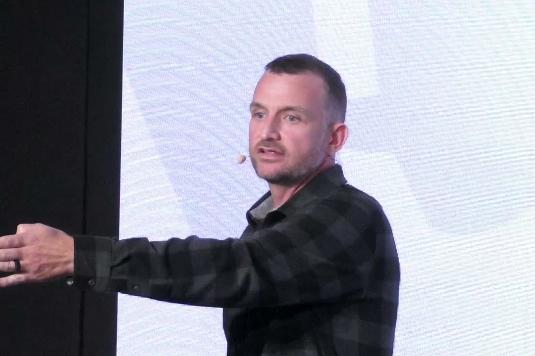 Sean Malone on stage at the studio
