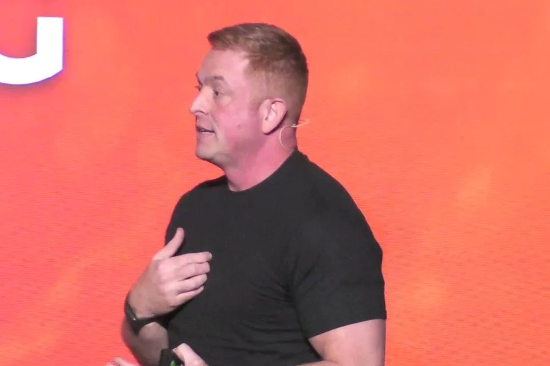 Chas Wilson on stage at the studio