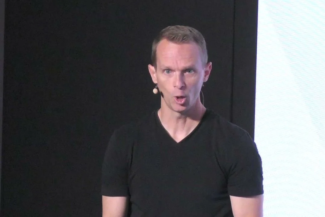 Brad Gibb on stage at the studio