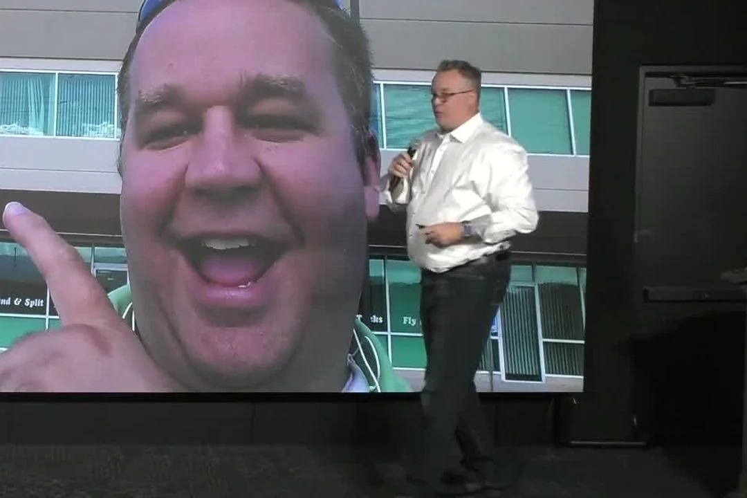 John Ferguson on stage at the studio