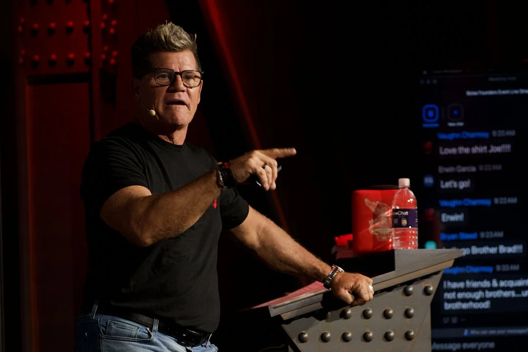 Guest speaker on stage at the studio