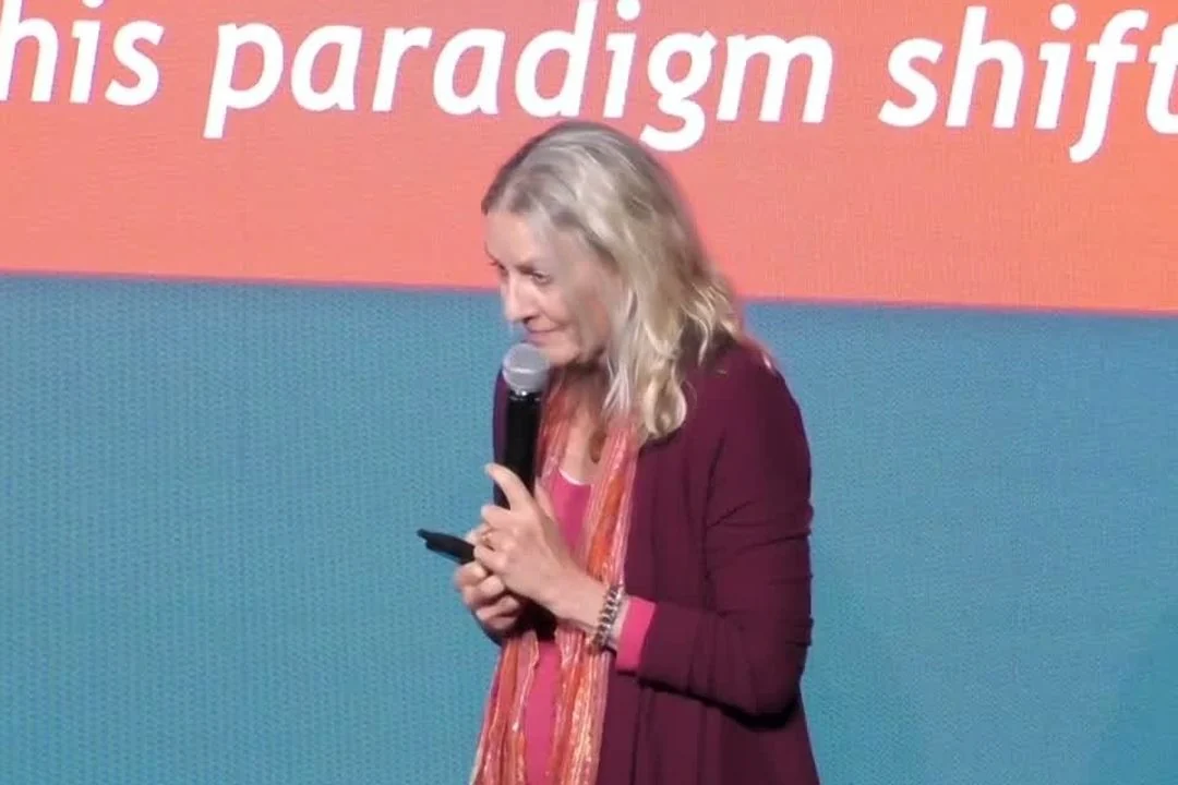 Donna on stage at the studio