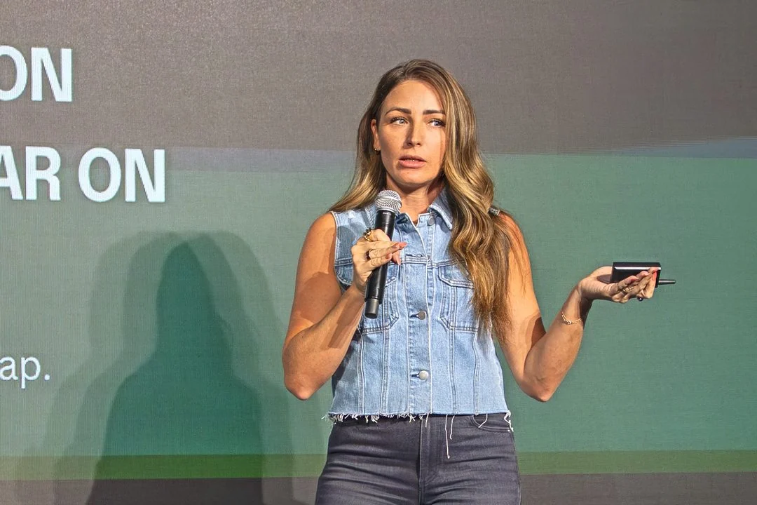 Guest speaker on stage at the studio