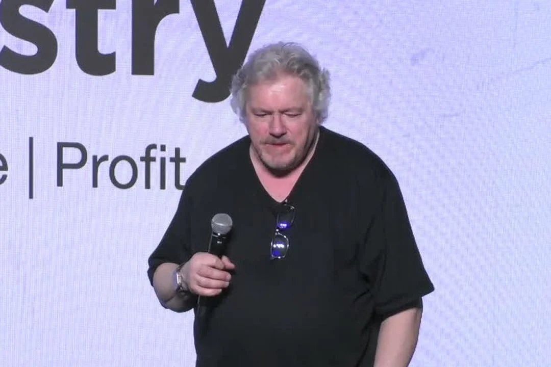 Mike Walter on stage at the studio