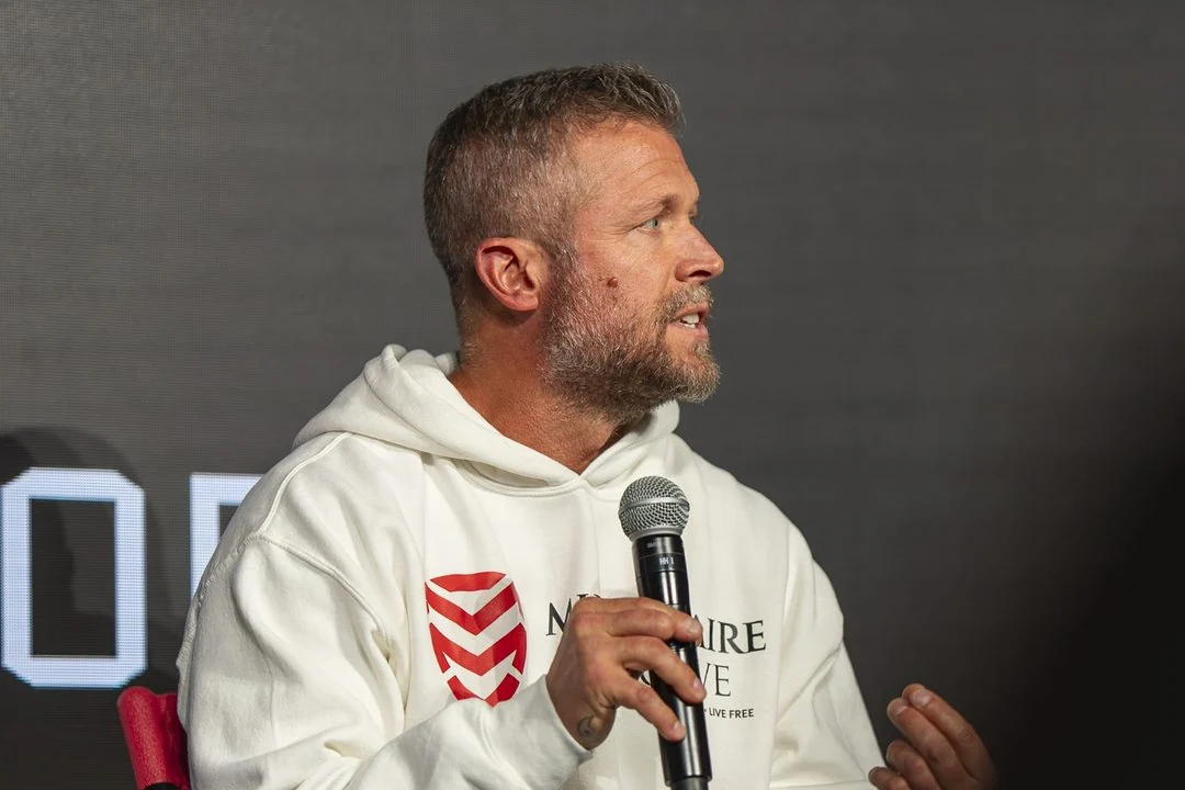 Guest speaker on stage at the studio